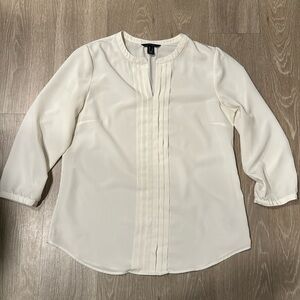 Lands' End's Bracelet Sleeve Pleat Front Soft Blouse